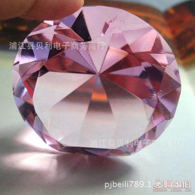 璀璨夺目 贝利浦江80MM粉水晶玻璃钻石，点亮浪漫与奢华